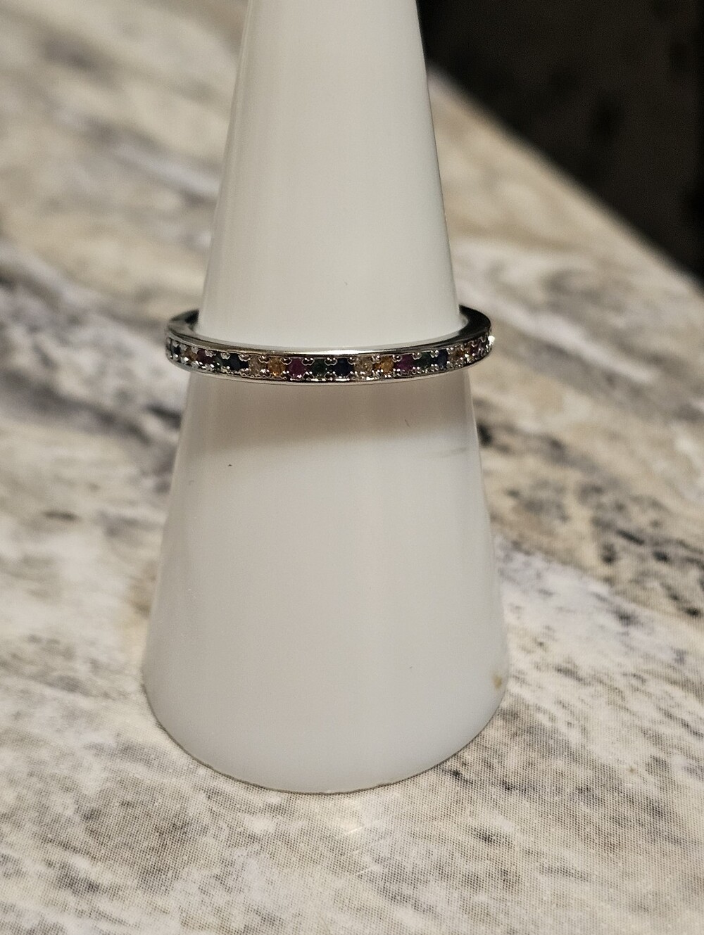 Sterling Silver 925 Colorful CZ Ring Size 7.25